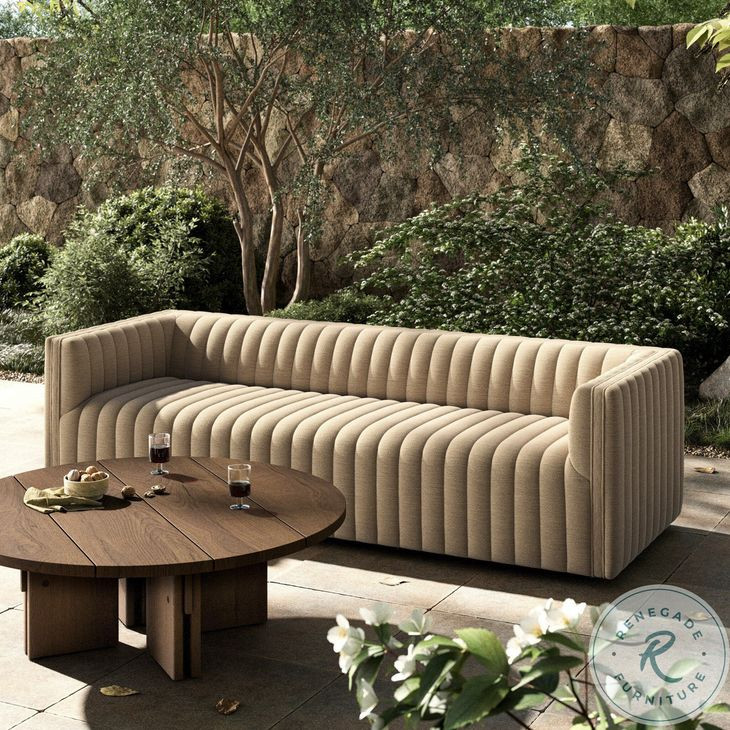 Augustine Casa Cream 96" Upholstered Outdoor Sofa