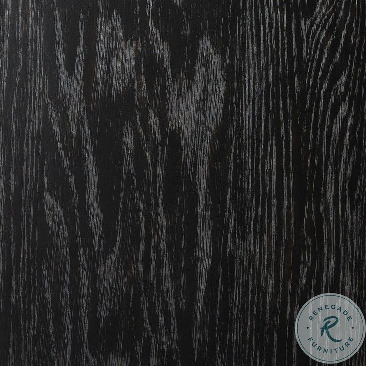 Toulouse Distressed Black Oak 2 Glass Door Cabinet