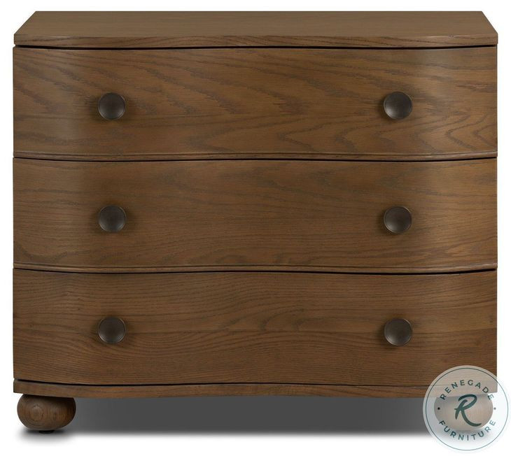 Tiago Toasted Oak Veneer 3 Drawer Nightstand