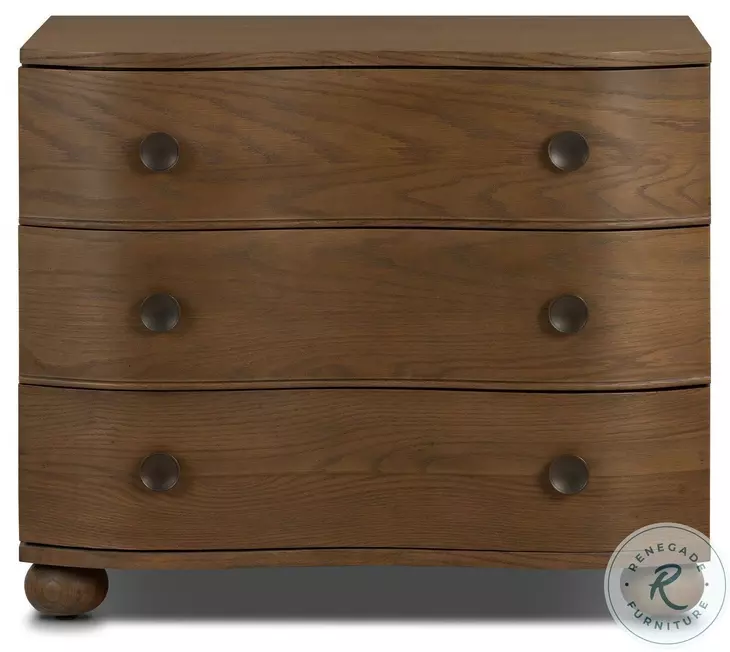 Tiago Toasted Oak Veneer 3 Drawer Nightstand