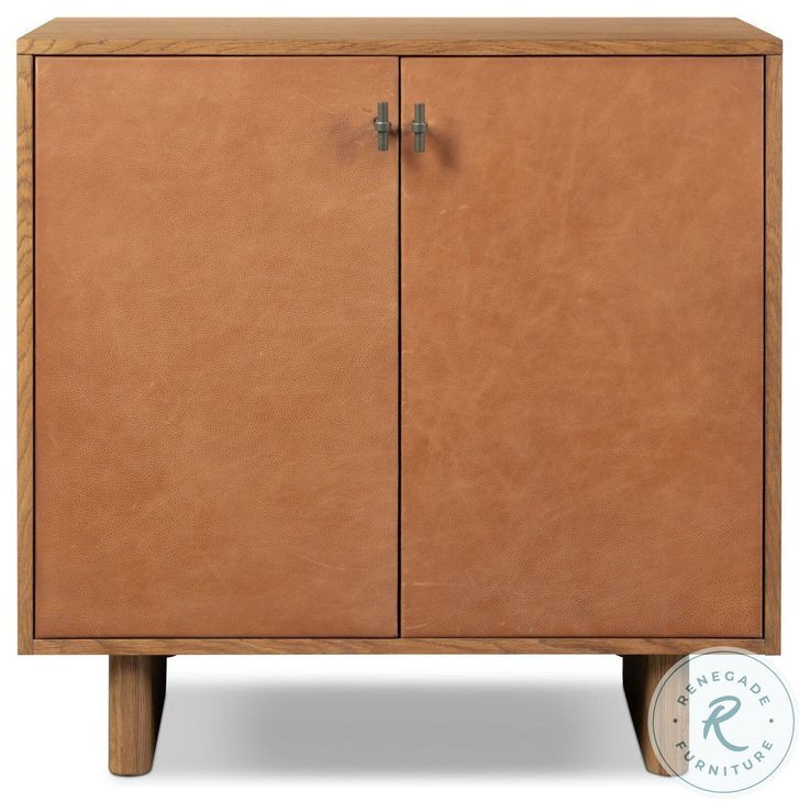 Posada Amber Oak Veneer Small 2 Door Cabinet