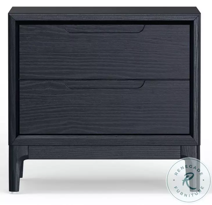 June Vintage Black 2 Drawer Nightstand