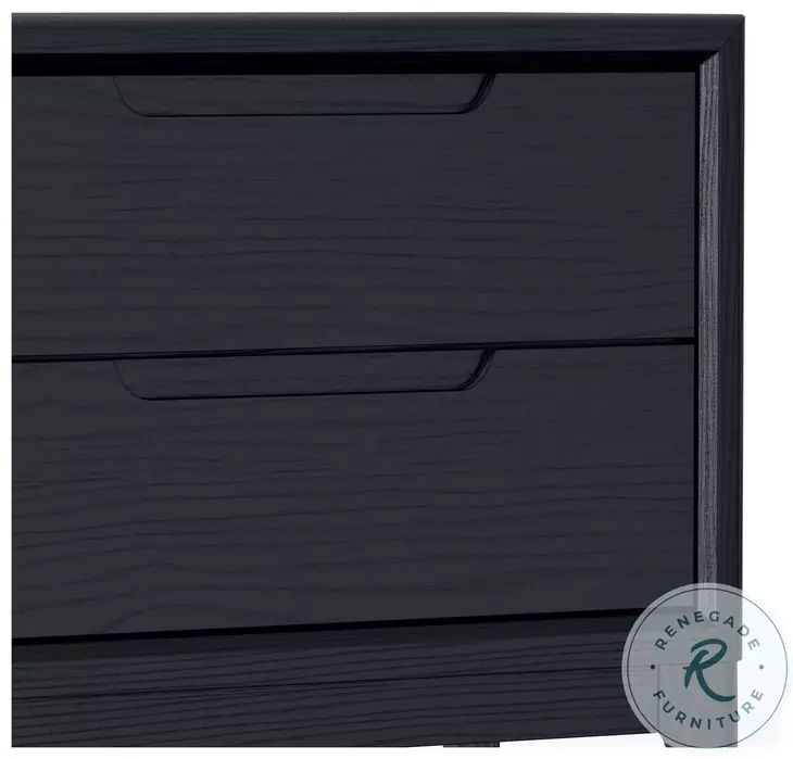June Vintage Black 2 Drawer Nightstand