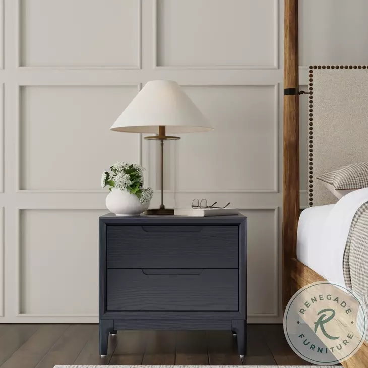June Vintage Black 2 Drawer Nightstand