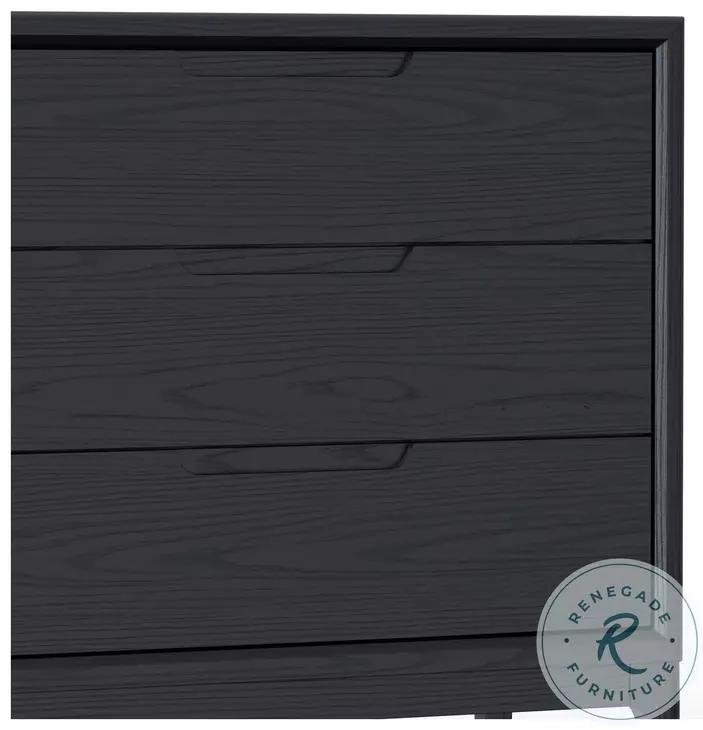 June Vintage Black 3 Drawer Chest