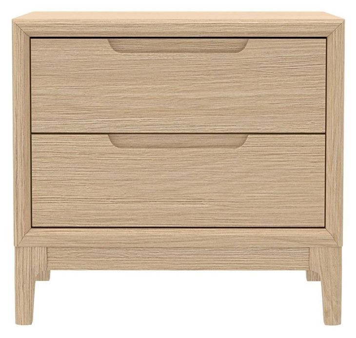 June Light Oak 2 Drawers Nightstand