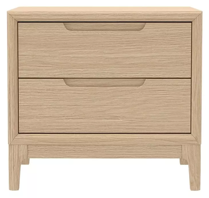 June Light Oak 2 Drawers Nightstand