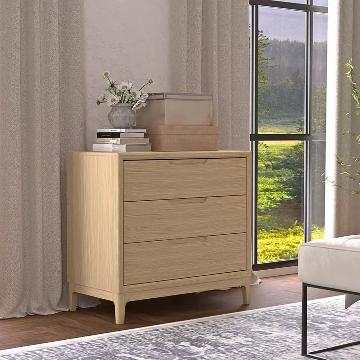 June Light Oak 3 Drawers Chest