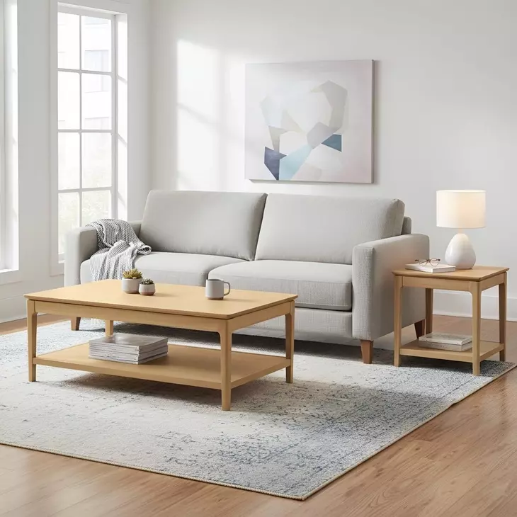 June Light Oak Rectangular Occassional Table