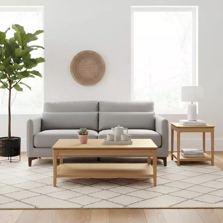 June Light Oak Rectangular Occassional Table