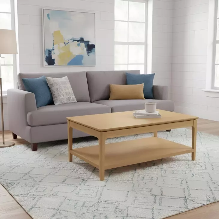 June Light Oak Rectangular Coffee Table