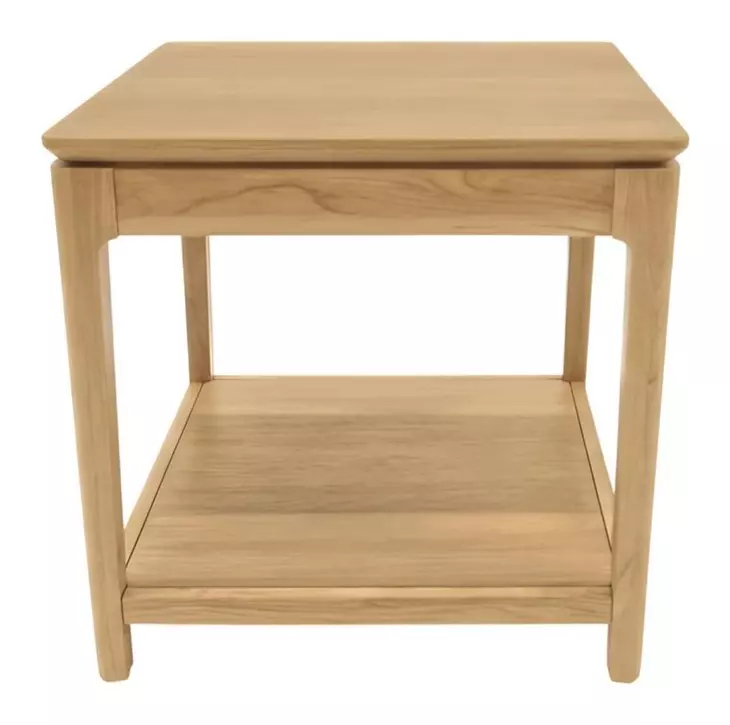 June Light Oak Square End Table