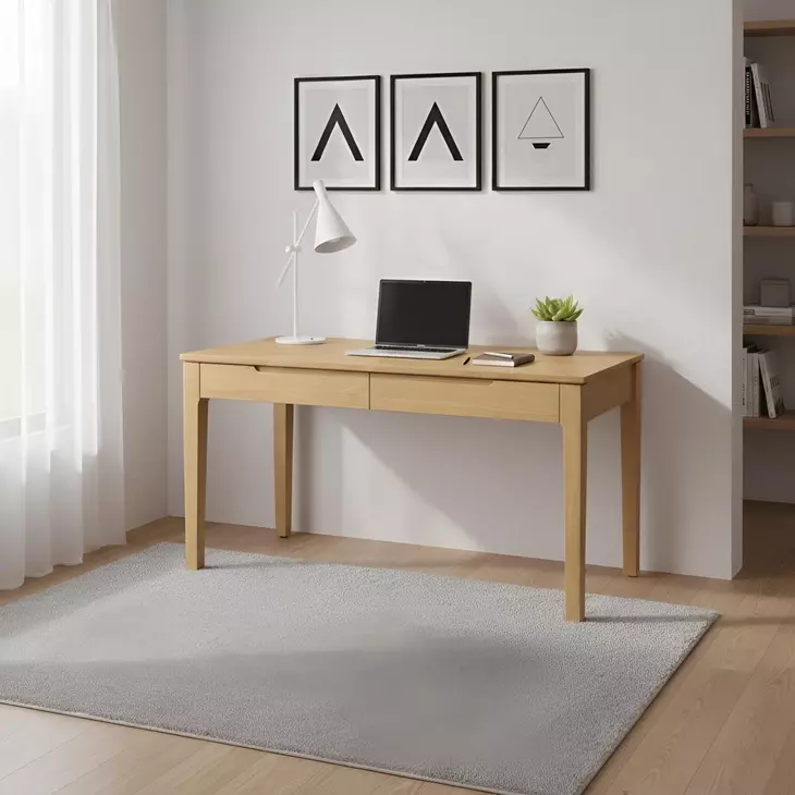 June Light Oak 60" Writing Desk