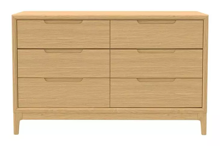 June Light Oak 6 Drawer Dresser