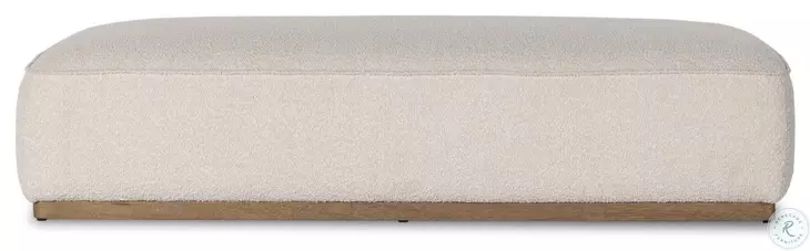 Sinclair Knoll Natural Cocktail Performance Fabric Rectangular Ottoman