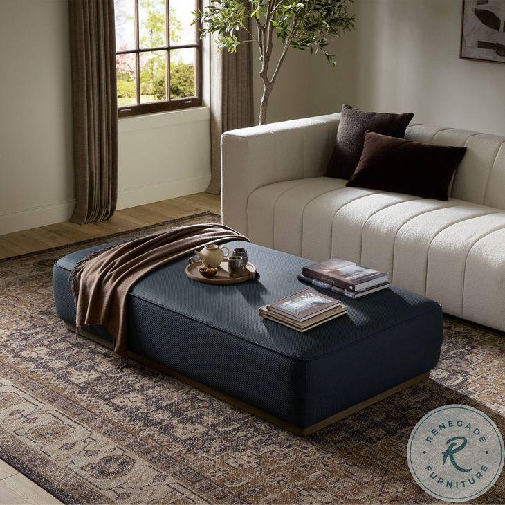 Sinclair Fresno Cobalt Cocktail Rectangular Ottoman