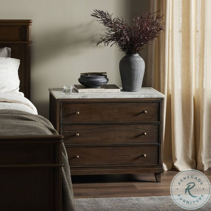 Odette Aged Belgium Bleach 3 Drawer Nightstand Coleman Furniture