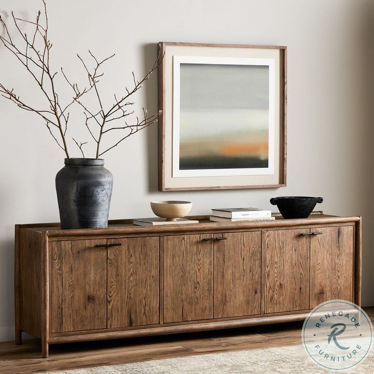 Glenview Weathered Oak Veneer 6 Door Sideboard