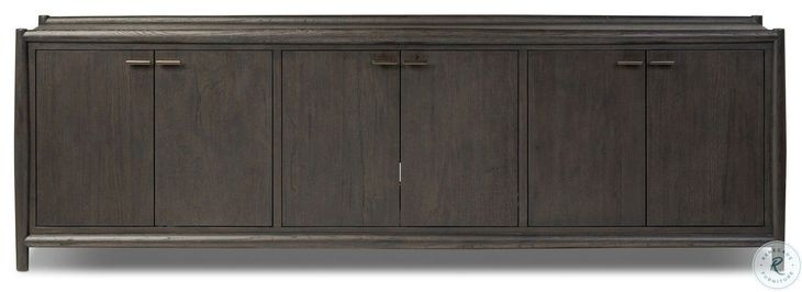 Glenview Cracked Smoked Black Oak 6 Door Sideboard