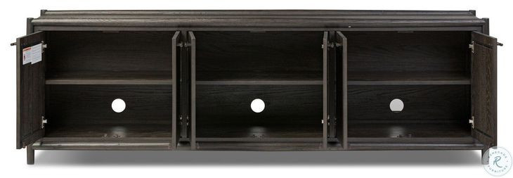 Glenview Cracked Smoked Black Oak 6 Door Sideboard