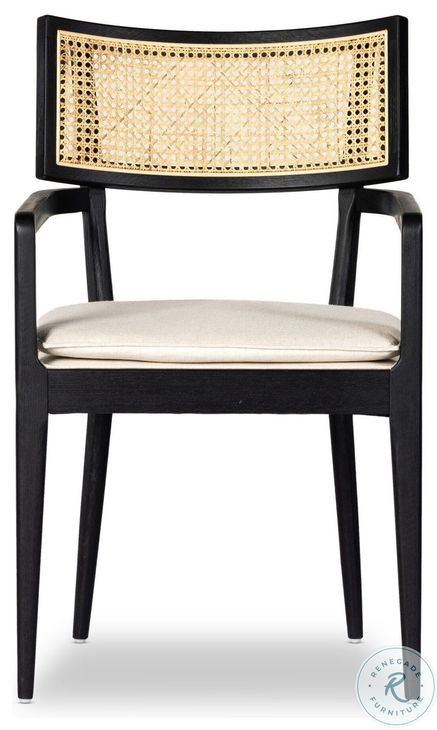Britt Brushed Ebony Performance Fabric Dining Armchair