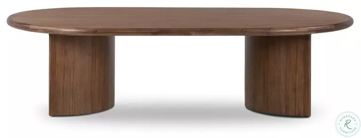 Paden Seasoned Brown Acacia Oval Coffee Table