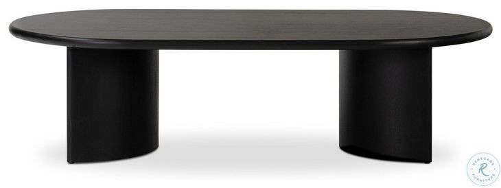 Paden Aged Black Acacia Oval Coffee Table