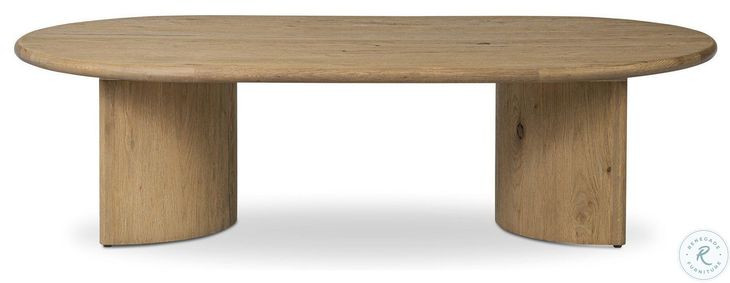 Paden Worn Oak Veneer Oval Occassional Table Set