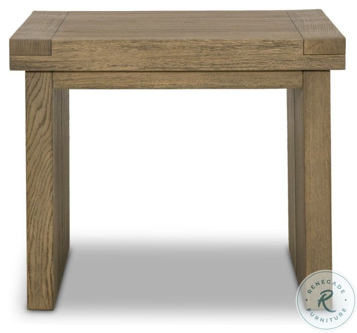 Warby Worn Oak Veneer Square End Table