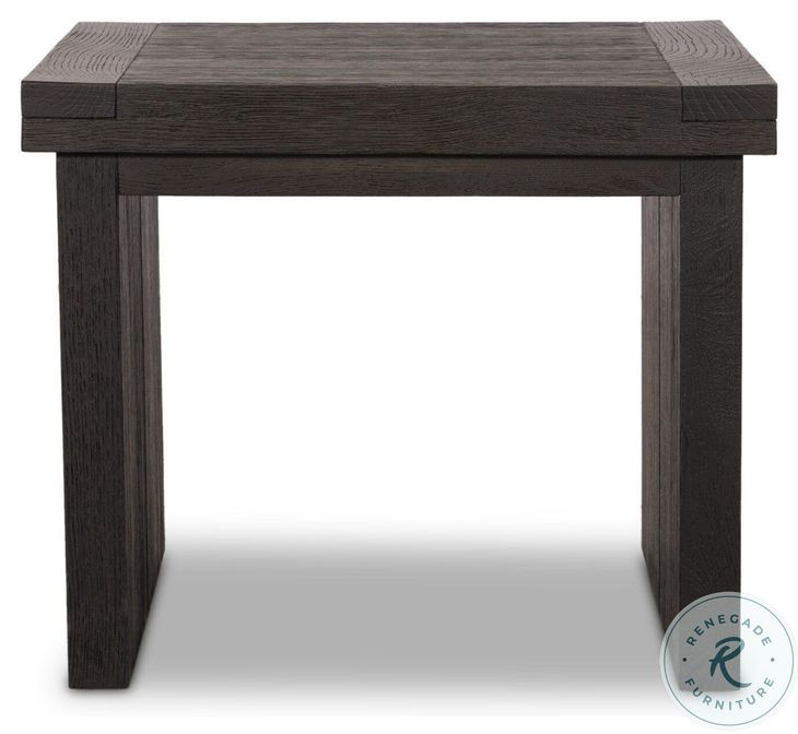 Warby Worn Black Veneer Square End Table