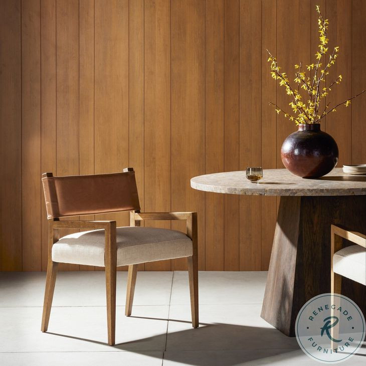 Ferris Thames Cream Performance Fabric Dining Armchair Set of 2