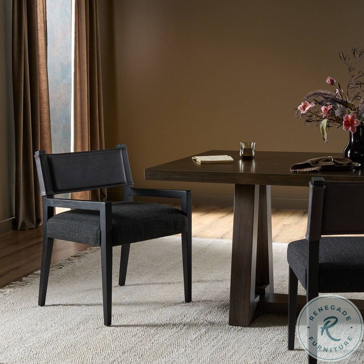 Ferris Gibson Black Performance Fabric Dining Armchair Set of 2