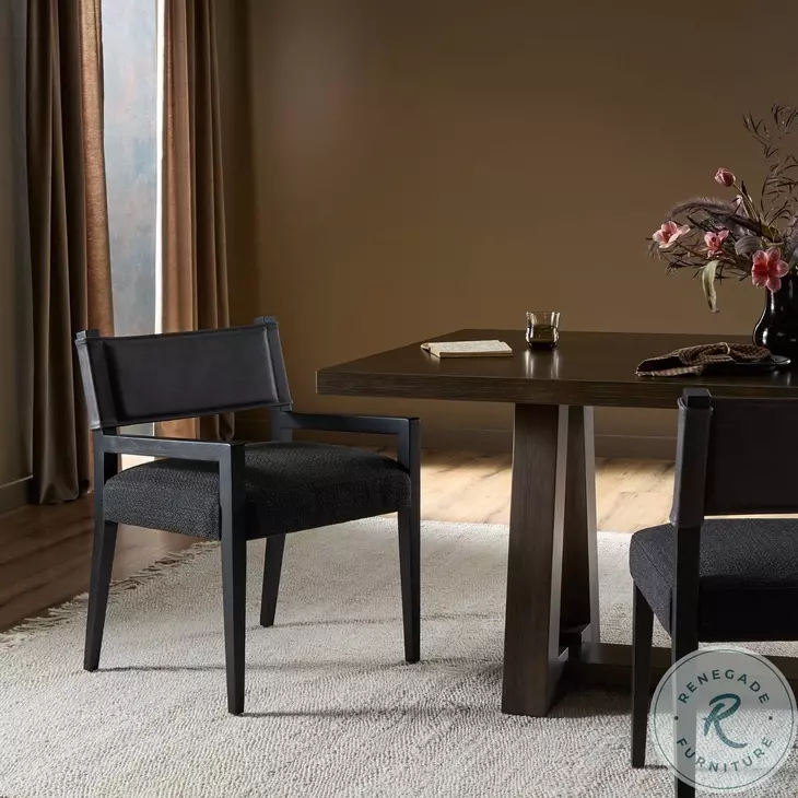 Ferris Gibson Black Performance Fabric Dining Armchair Set of 2