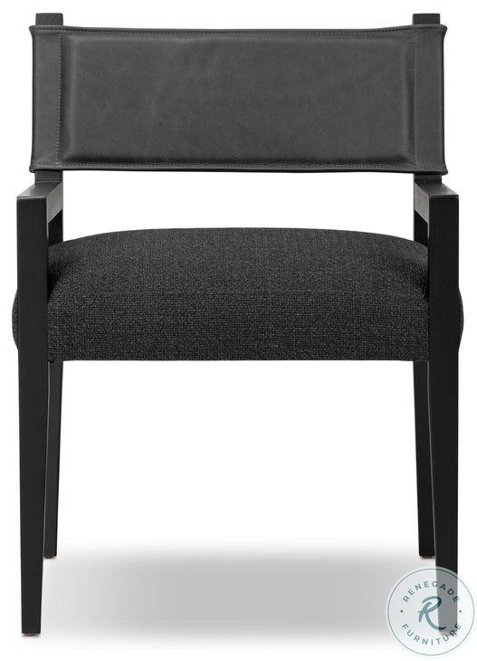 Ferris Gibson Black Performance Fabric Dining Armchair Set of 2