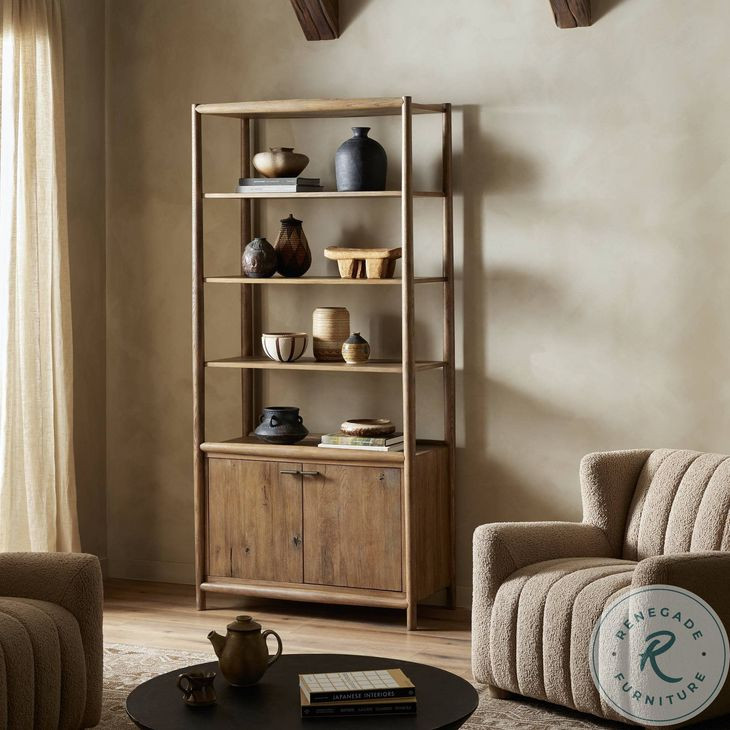 Glenview Weathered Oak 2 Door Bookcase