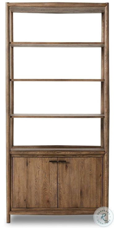Glenview Weathered Oak 2 Door Bookcase
