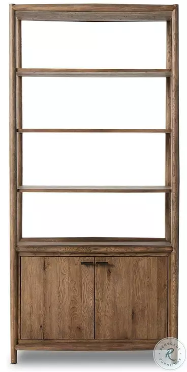 Glenview Weathered Oak 2 Door Bookcase