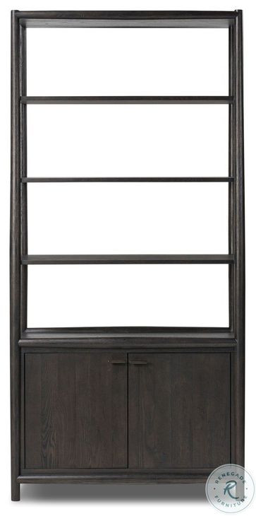 Glenview Smoked Black Oak 2 Door Bookcase
