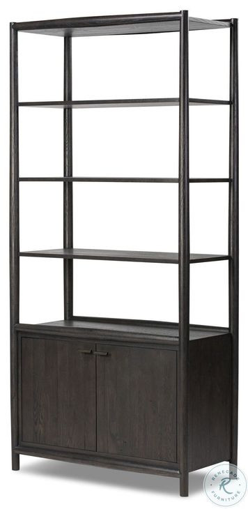 Glenview Smoked Black Oak 2 Door Bookcase