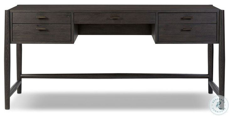 Glenview Cracked Smoked Black Oak 68" Drawer Desk
