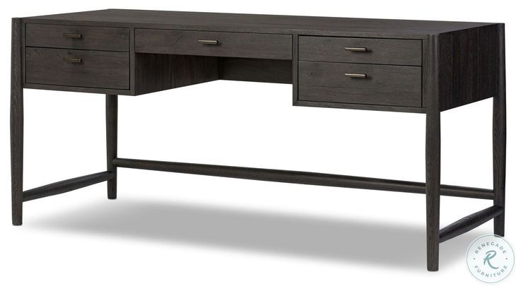 Glenview Cracked Smoked Black Oak 68" Drawer Desk