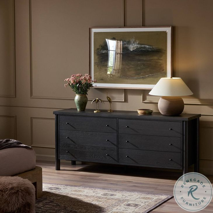 Roark Ebony Oak Veneer 6 Drawer Dresser
