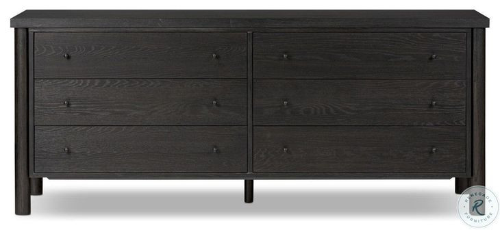 Roark Ebony Oak Veneer 6 Drawer Dresser