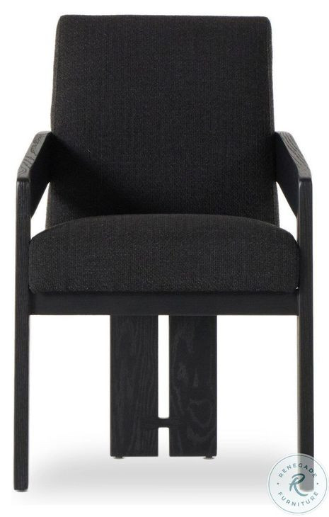 Roxy Gibson Black Performance Fabric Dining Armchair