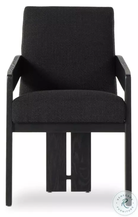 Roxy Gibson Black Performance Fabric Dining Armchair