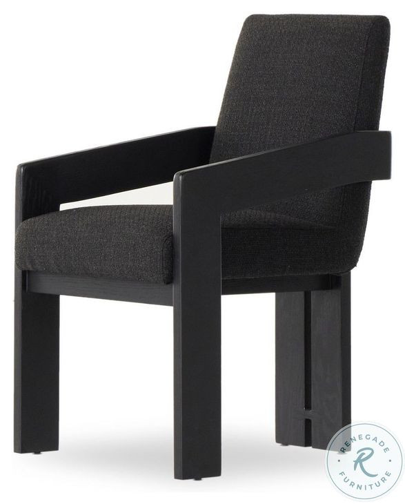 Roxy Gibson Black Performance Fabric Dining Armchair