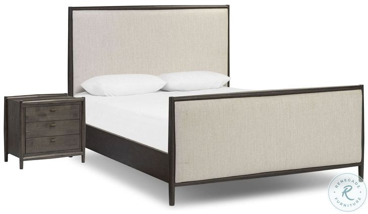 Glenview Cracked Smoked Black Veneer Upholstered Bedroom Set