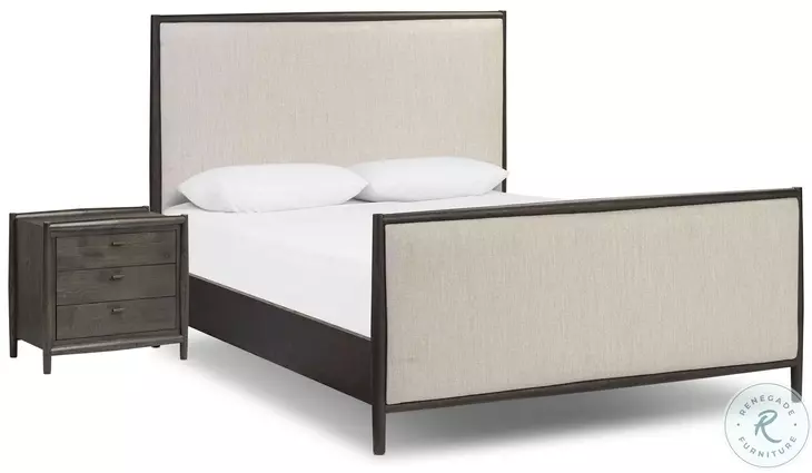 Glenview Cracked Smoked Black Veneer Upholstered Bedroom Set