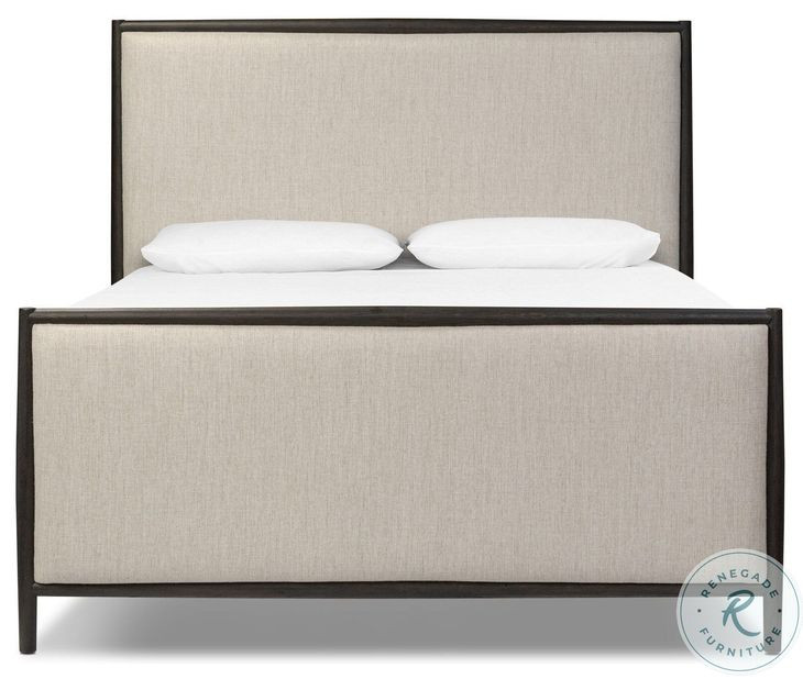 Glenview Cracked Smoked Black Veneer Queen Upholstered Bed