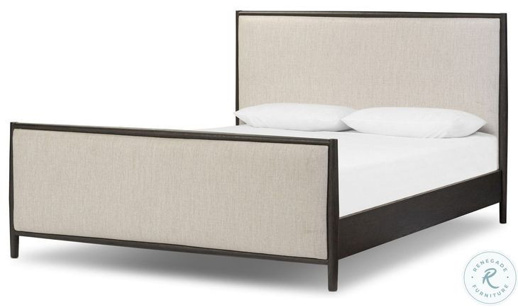 Glenview Cracked Smoked Black Veneer King Upholstered Bed